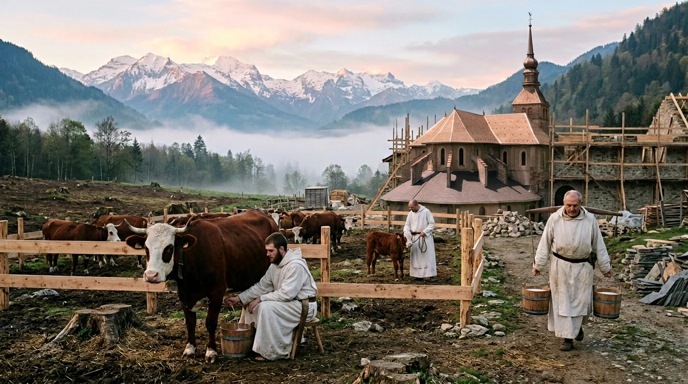 Construction de l'abbaye d'Abondance