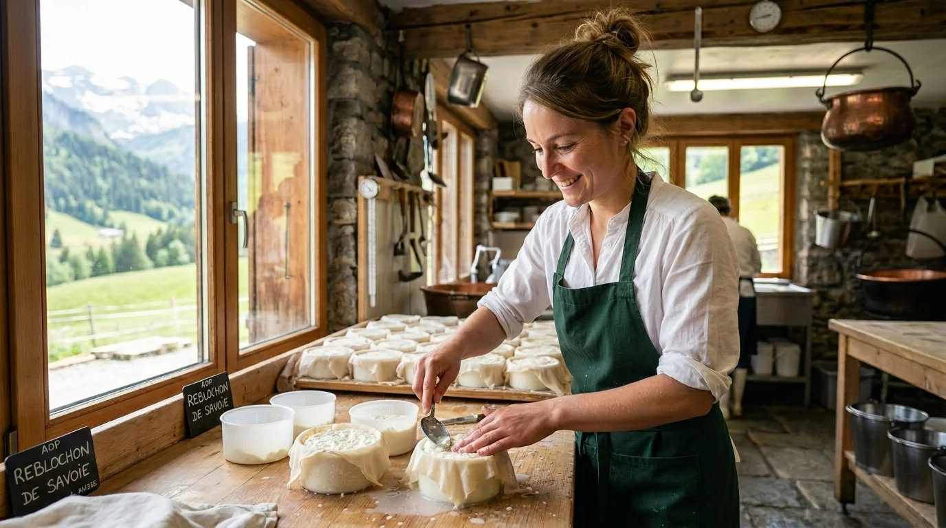 Fabrication artisanale du Reblochon fermier AOP