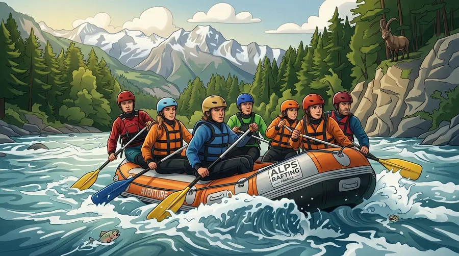 Rafting en eaux vives sur la Dranse dans les Alpes