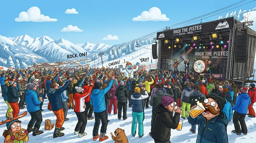 Ambiance festive au festival Rock the Pistes